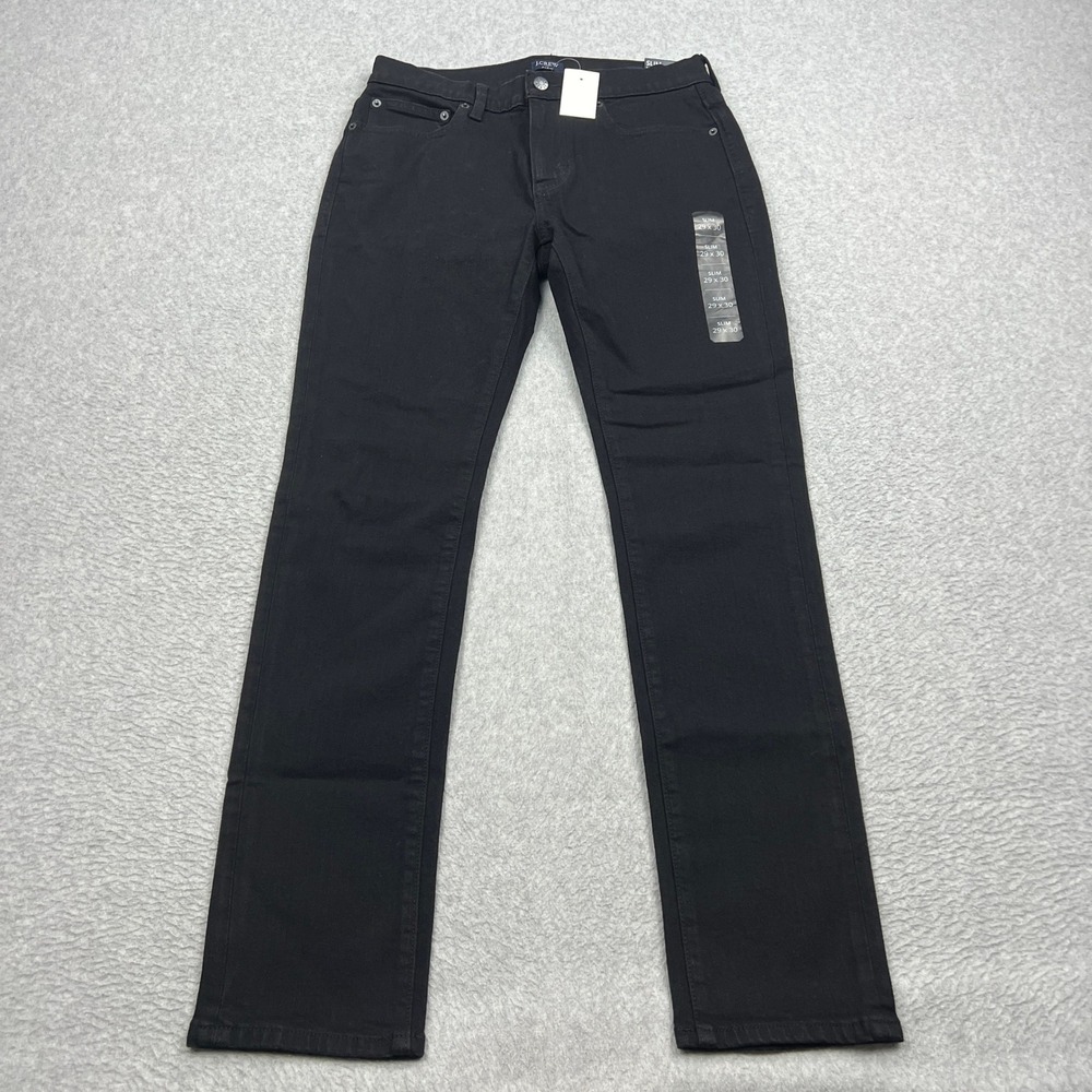 NEW J.Crew Jeans Mens 29x30 Black Slim Signature Flex Stretch 5-Pocket Pants